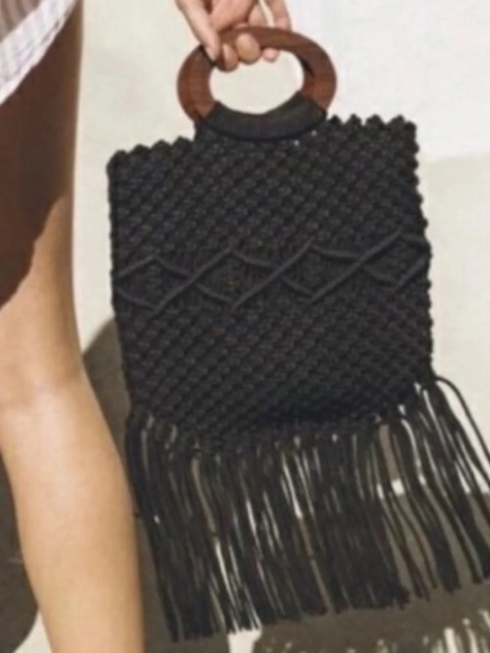 Danielle Nicole Macrame Bag in Black. New! - Picture 8 of 11